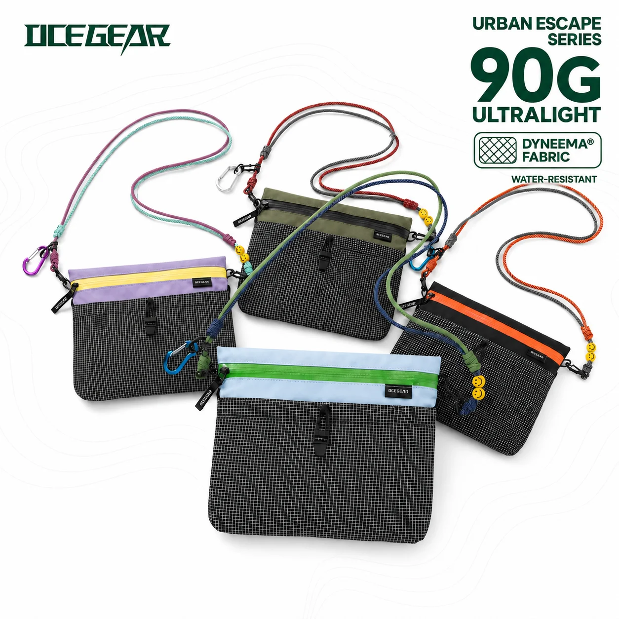 Dyneema Waterproof Crossbody Bag Ultralight 90g Hiking Sacoche Bag YKK Zipper Anti-tear Shoulder Bag for Men Women Outdoor Gear