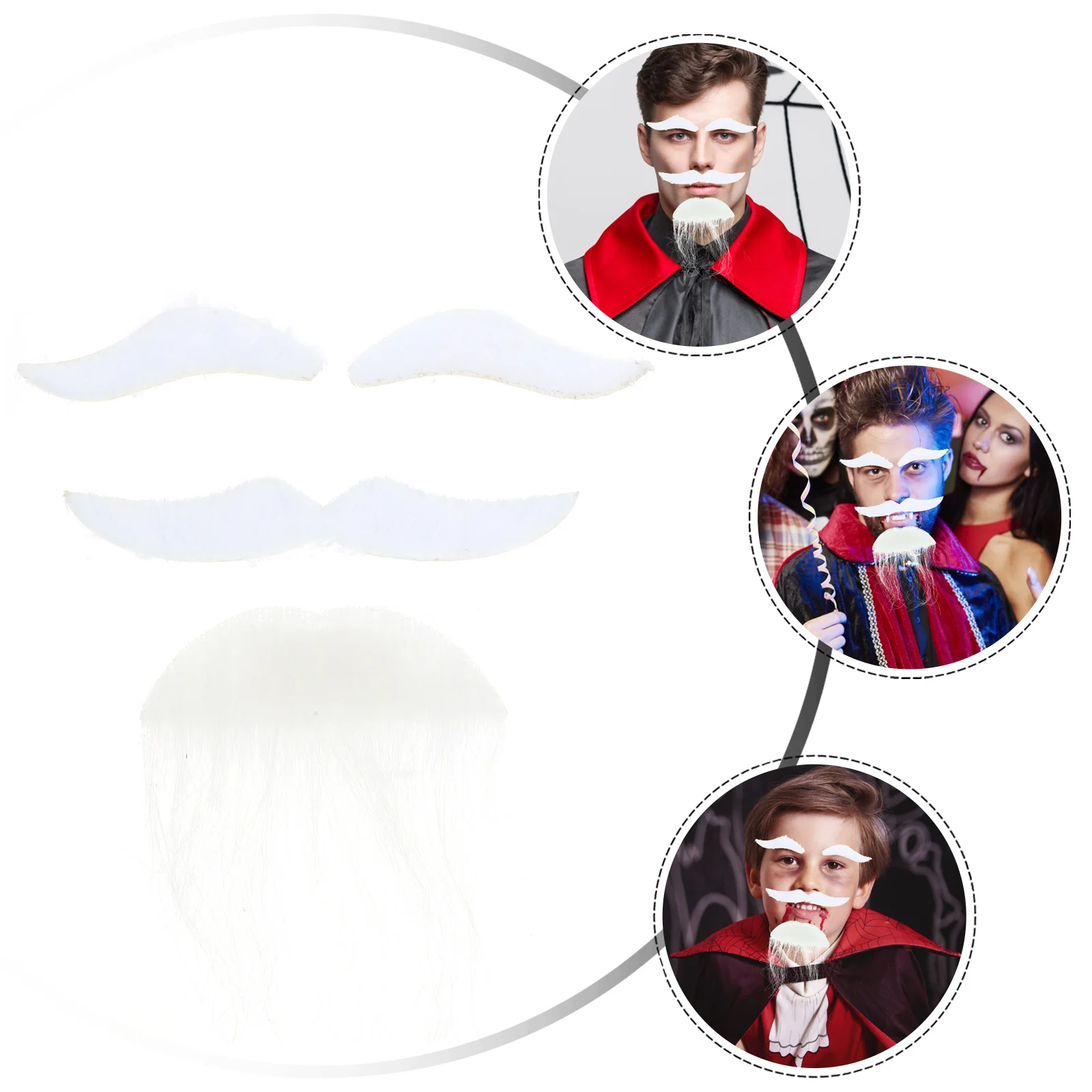 1Set gefälschter Bart Schnurrbart Augenbraue Cosplay Prop bequemer Stoffbart für Halloween Party Kostüm und Veranstaltungen gefälschter Schnurrbart