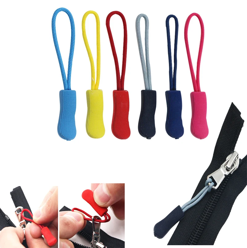 Cor Cordão Zipper Pull para Vestuário Bag, Zip Puller, Acessórios Mochila, Zip Head, Cinta De Corda, Lariat Slider, Saco Tático, DIY, 20Pcs