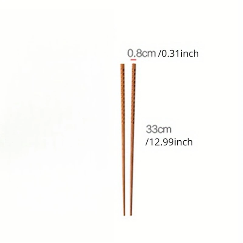 1 Pair Japanese Extra Long Wooden Chopsticks Polished Beech Wood Fried Food Noodle Anti-slip Chopsticks Kitchen Cooking Tools