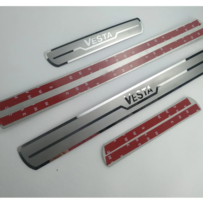 Door sill for Lada Vesta sill plates stainless still car styling molding accessories scuff pad plate on door sills stickers