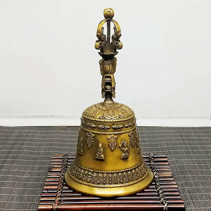 Antique copper bell five strand Vajra bell tantric Buddhist artifact Vajra pestle Tibetan Buddhist supplies