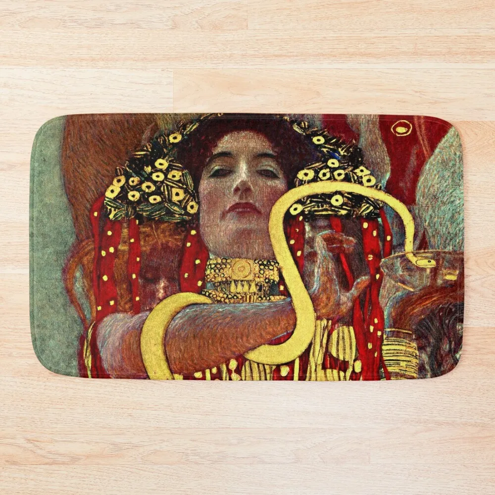 

High Resolution Enhanced Gustav Klimt Medicine Hygieia 1907 Bath Mat House Entrance Sleeping Room Rugs Non-Slip Shower Mat