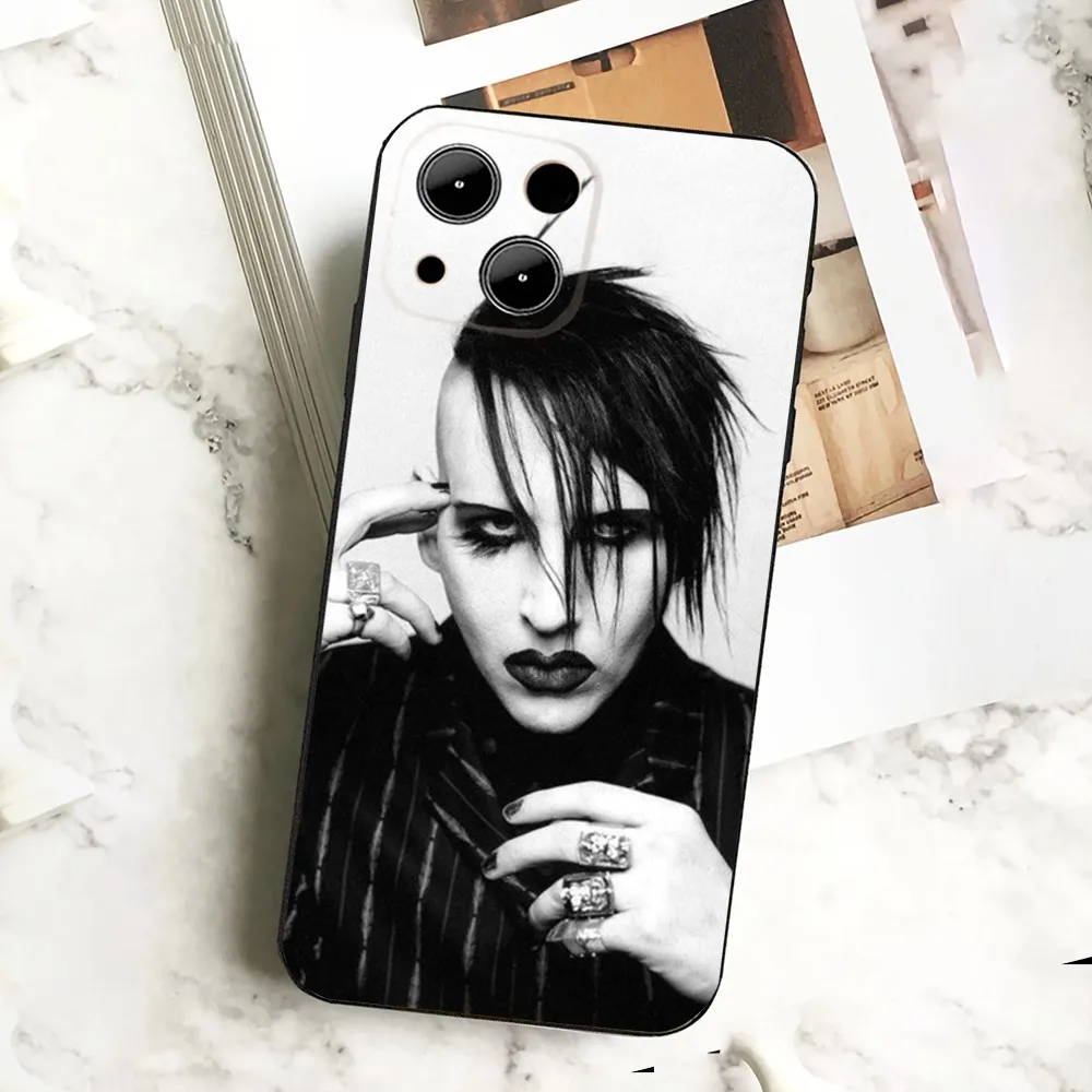 M-Marilyn Manson Singer   Phone Case  For IPHONE 15,13,14,12,Mini ,11, Xr, X ,Xs Pro Max 8, 7 Plus Back Cover