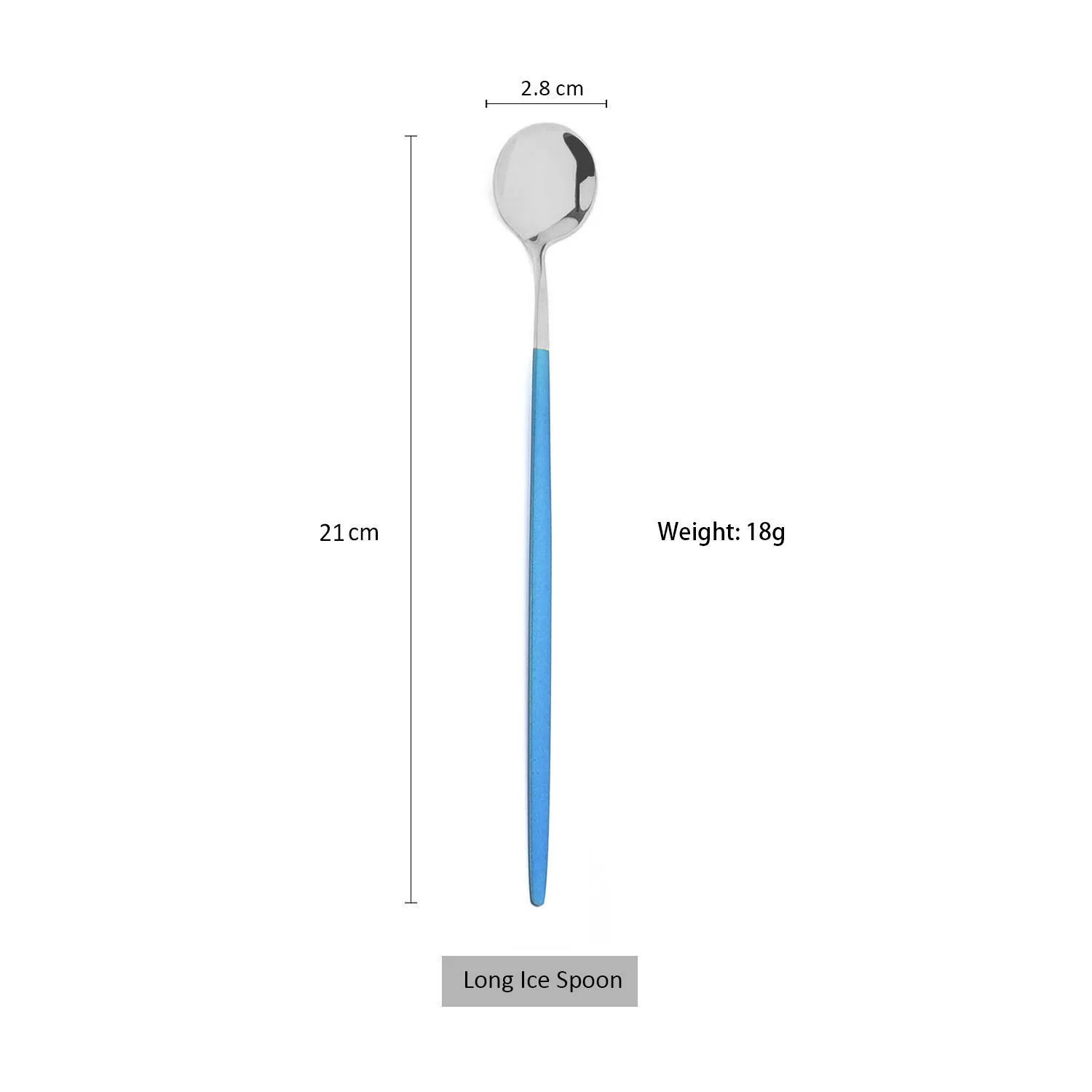 4Pcs Rainbow Long Handled Stir Spoon Teaspoons Juice Coffee Stirring Cutlery Stainless Steel Ice Cream Spoon Kitchen Accessories