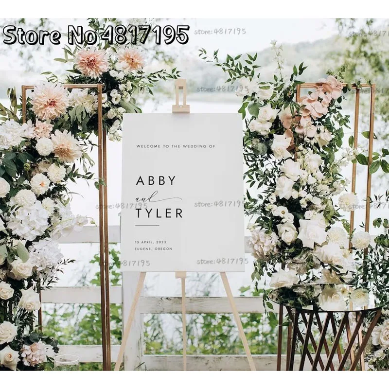 Custom Names Sticker Wedding Party Decoration Vinyl Decal Welcome To The Wedding Of Stickers Birthday Sign Sticker Baptism Decor