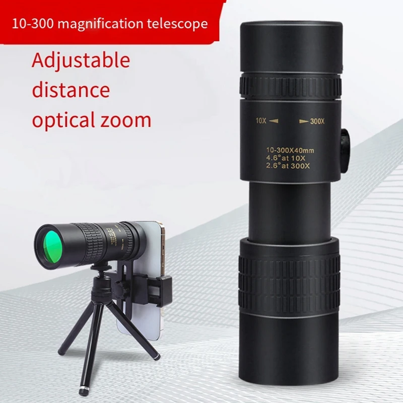 1Set Long Distance Portable Travel Binoculars Monocular Hunting Toys 10-300X Zoom