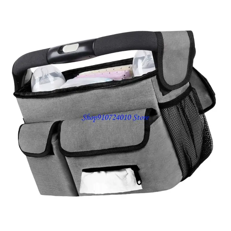 77HD Lightweight Hanging Storage Bag for Strollers Reinforced Stitching Design Portable Compact Baby Pram Cart Accessory