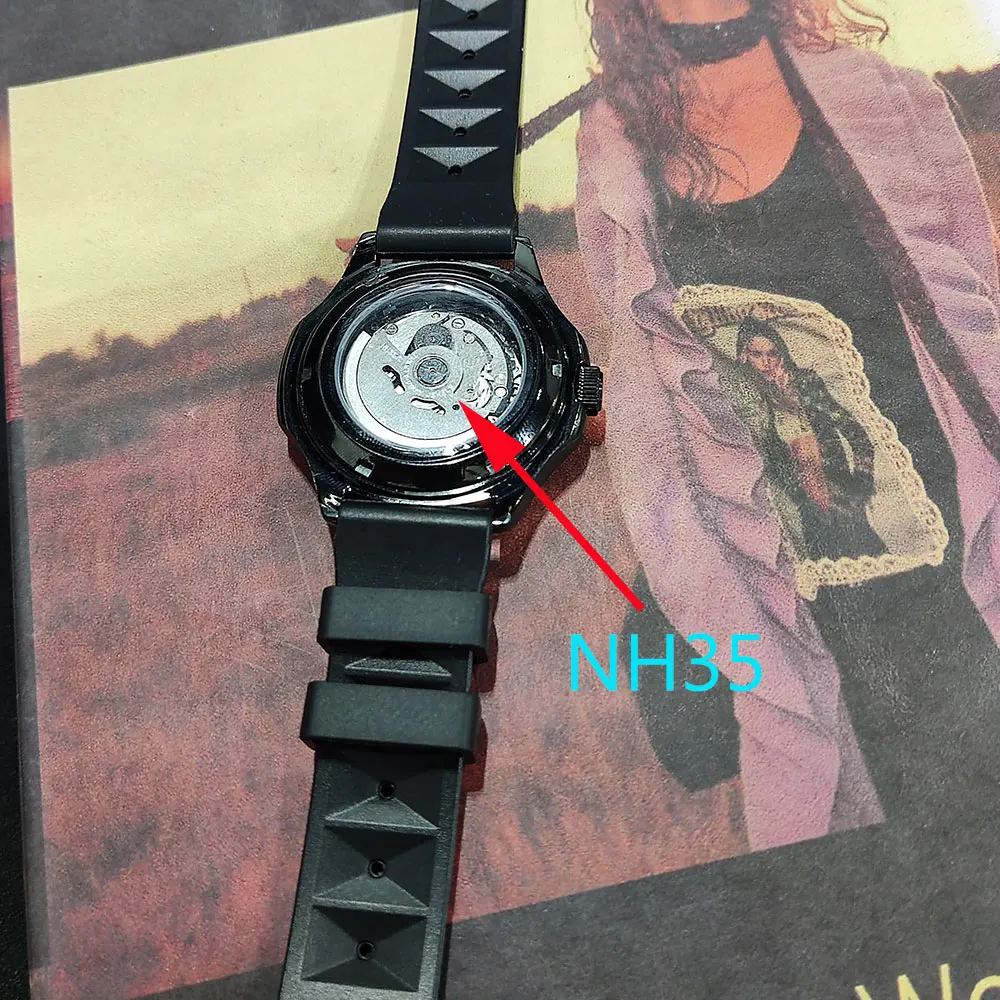 Customized creative pattern and text watch NH35 movement sapphire glass 316 precision steel shell waterproof 100 meter watch