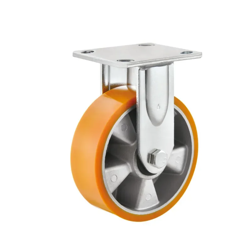 Heavy aluminum core polyurethane universal wheel 4/5/6/8 inch pu double shaft caster industrial caster trolley tire