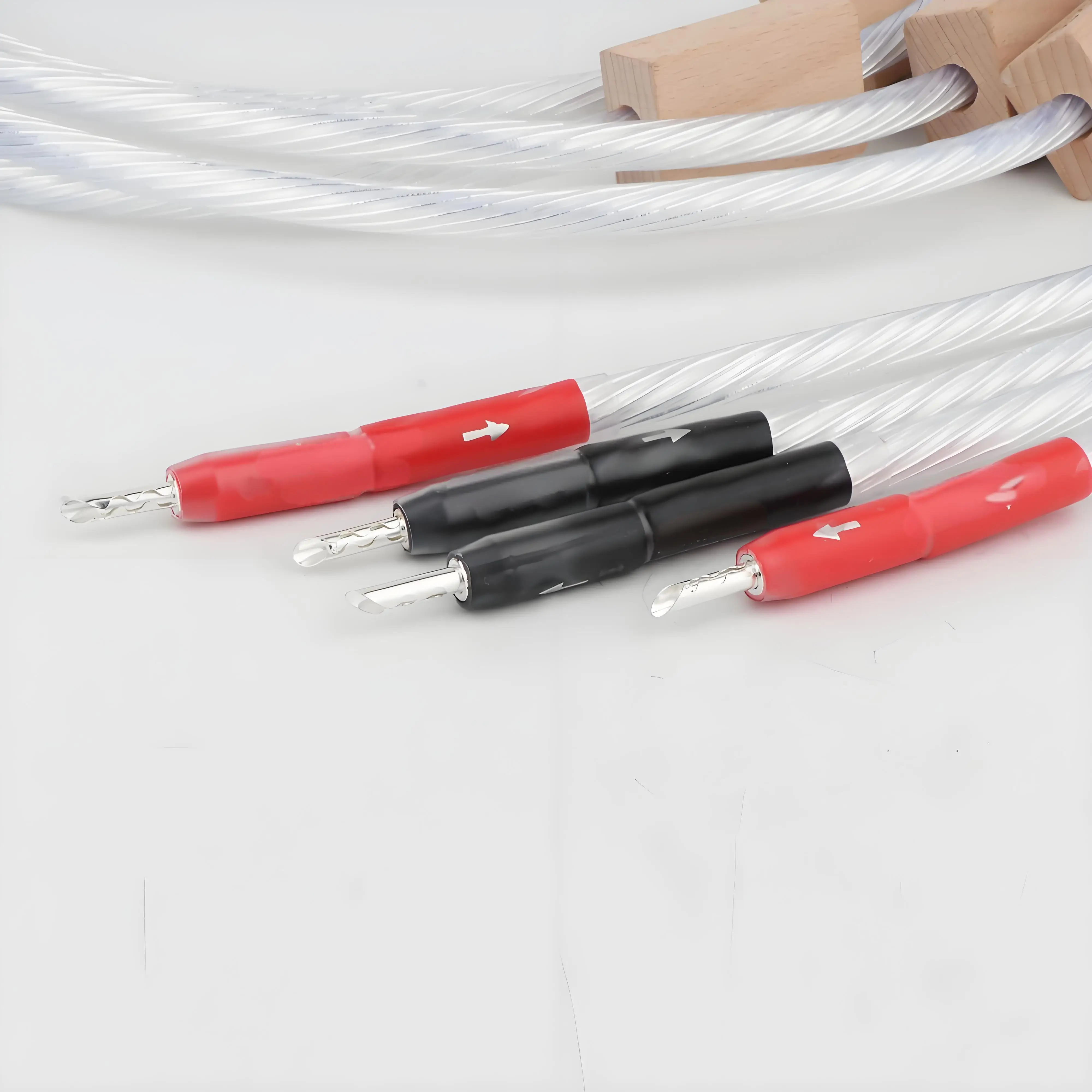 高品質銀メッキ OFC スピーカーケーブルコード Hifi オーディオスピーカー相互接続ケーブル銀メッキコネクタ付き