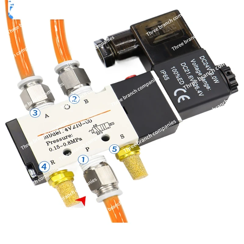 Yatek Solenoid Valve 4V210-08 Two-position Five-way 4v310-10 Pneumatic  Ac220v Control Valve Dc24v