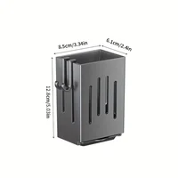 1pc/2pcs Wall-mounted Chopstick Holder Household Kitchen Sink Tableware Storage Rack Punch-free Drain with Water Tray with Hook 4