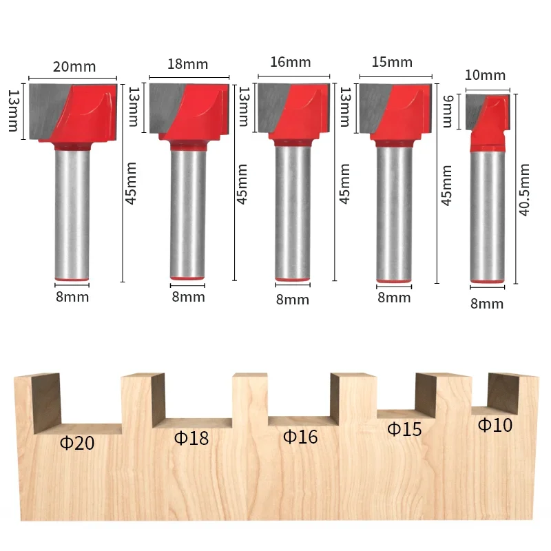 Intlshaft 8mm gambo superficie piallatura pulizia inferiore fresatura del legno taglierina CNC incisione coltello Router Bit strumento per la