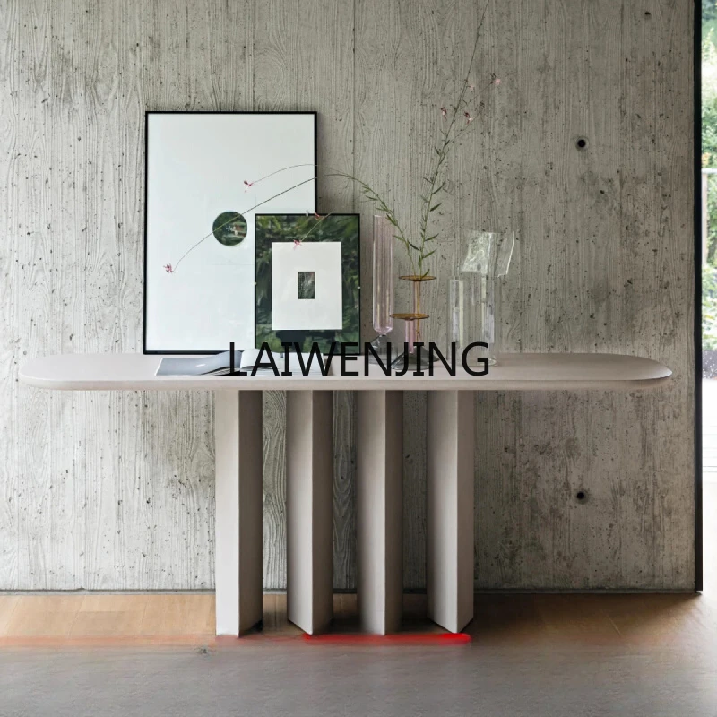 

MJY rock slab extremely narrow entrance minimalist wall corridor end view table light luxury entrance table
