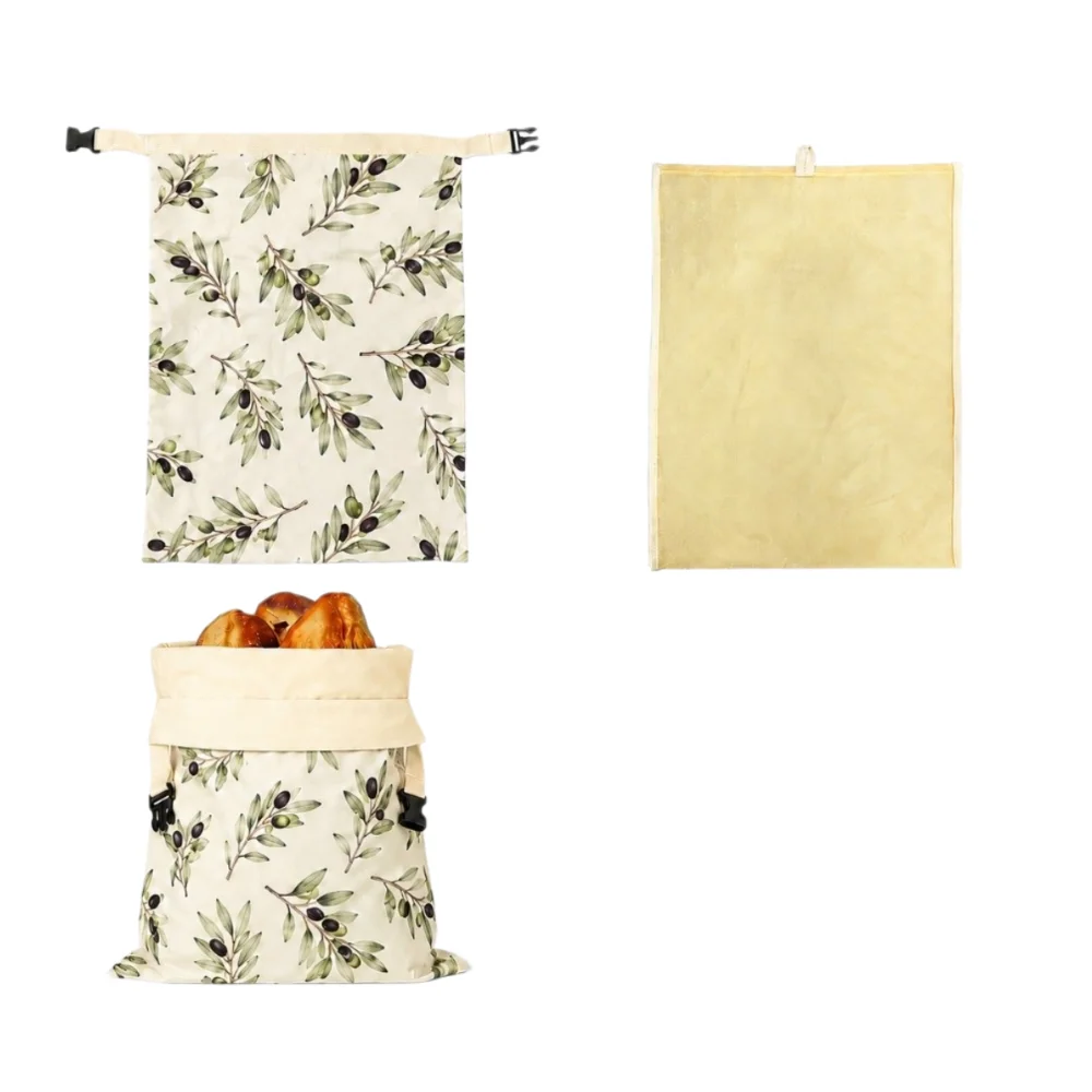 Bolsas de Algodón para Pan con Cierre de Cera de Abeja 43x33, Bolsa para Pan de Levadura con Diseño de Pan, Bolsa Interior Extraíble, Bolsa para Almacenar Pan, Uso en Cocina