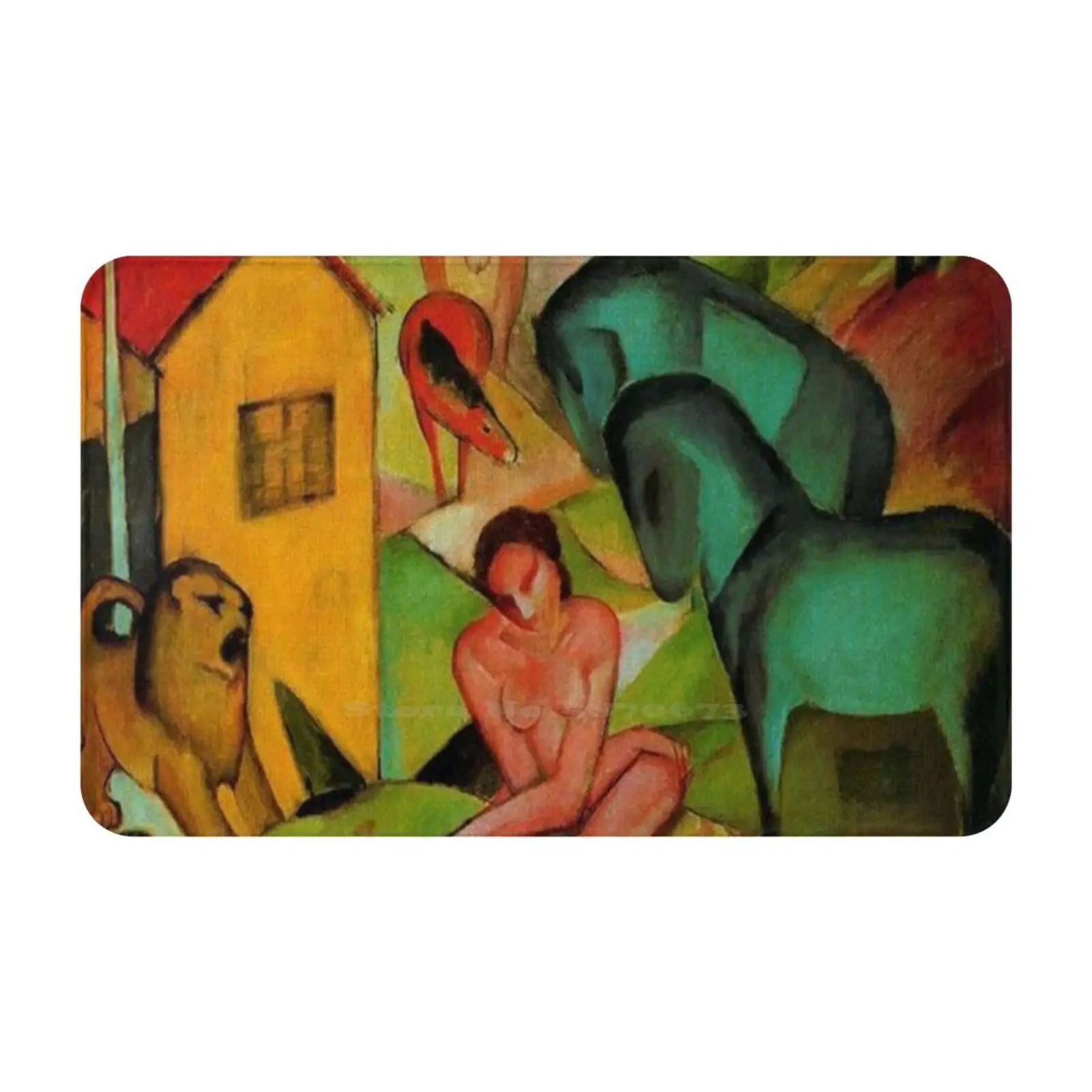 Franz Marc-The Dream Soft Cushion Car Home Carpet Door Mat Artist Famous Museum Masterpiece The Best Beautiful Marc Franz The