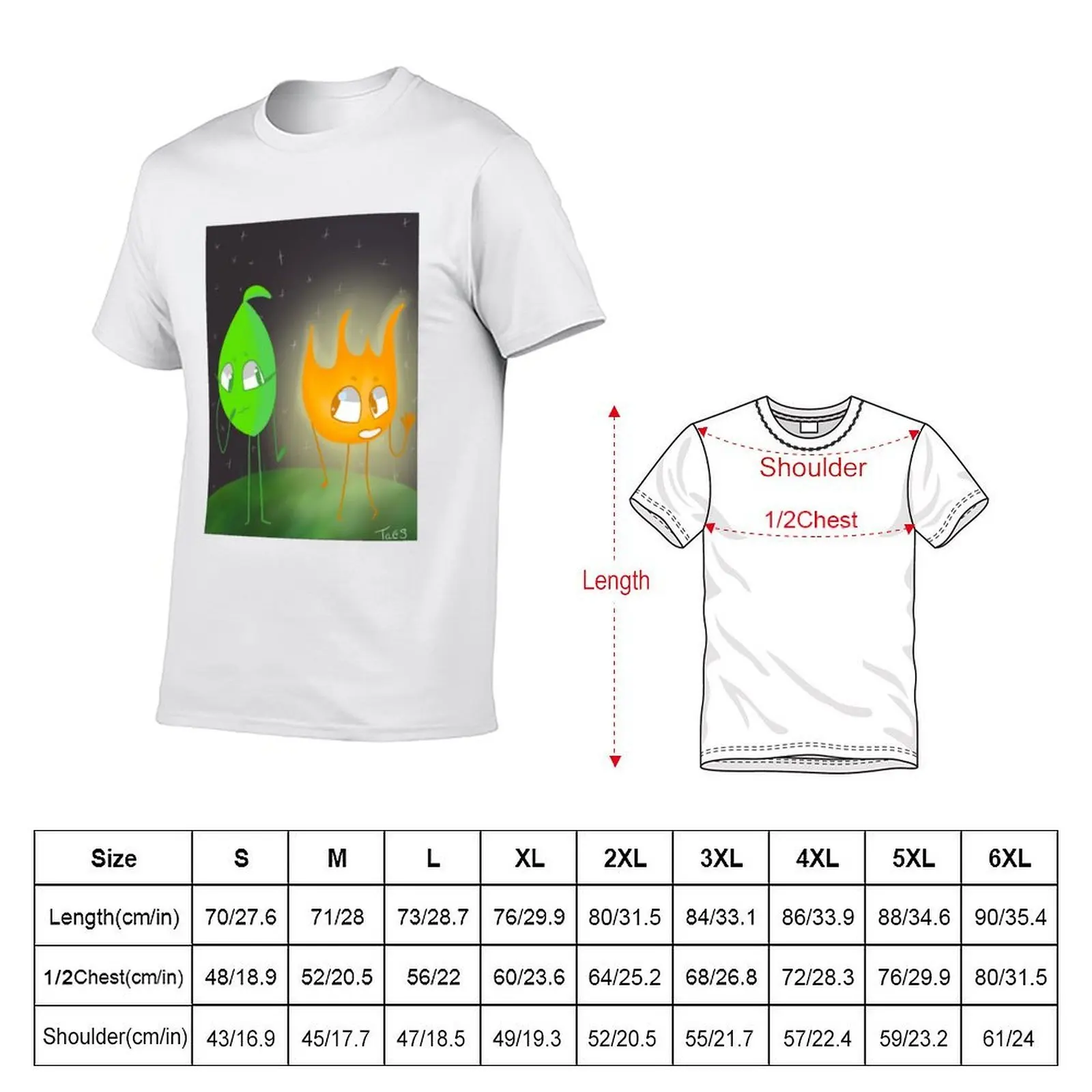 Firey and Leafy - Bfb T-Shirt plus size tops Funny t-shirt compression shirt men