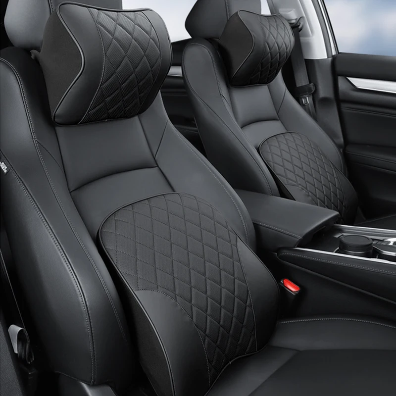 New Car Lumbar Support Pillow Memory Foam Auto Neck Pillow Waist Support Removable Washable Backrest Universal Vehicle Cushion