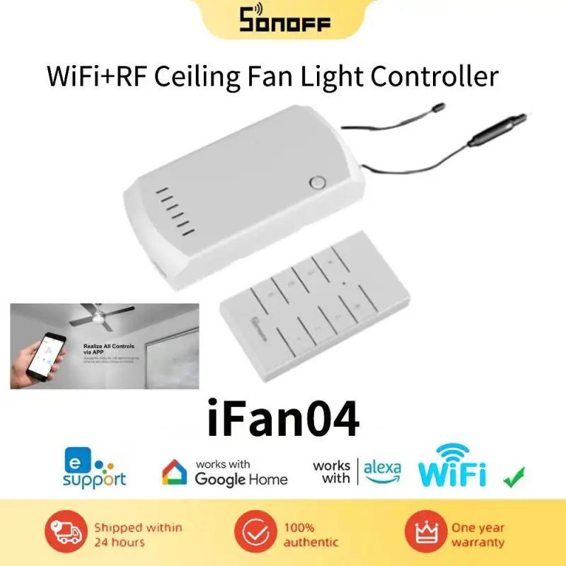 SONOFF IFan-04 Smart Ceiling Fan Light Controller 110V 220V ESP Home WiFi RM433 Remote Support Alexa Google Alice Home Assistant