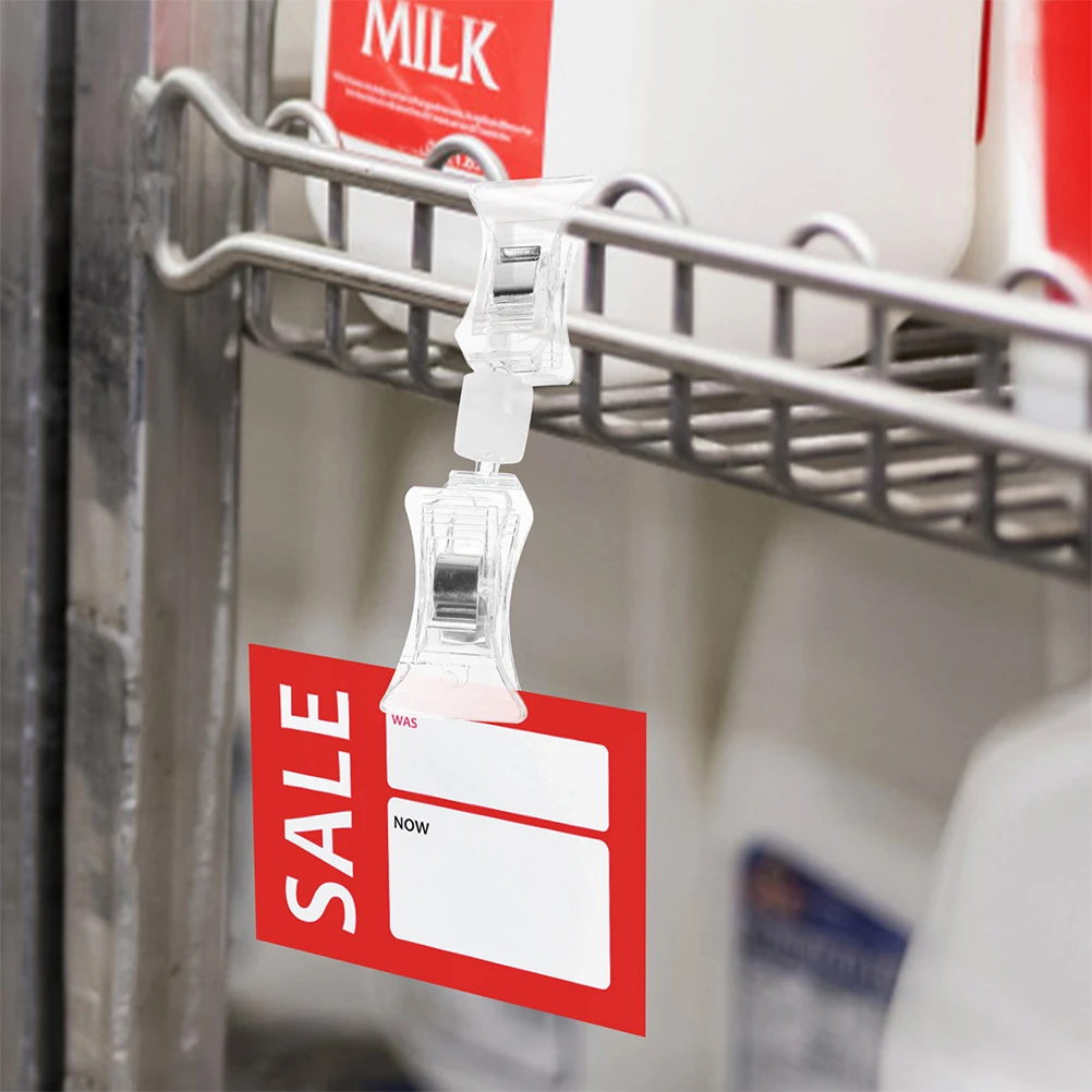 

5 Pcs Ad Clips Rotatable Price Sign Holders Clear Displays Swivel Merchandise Labels Practical Tag Clamps Supermarket