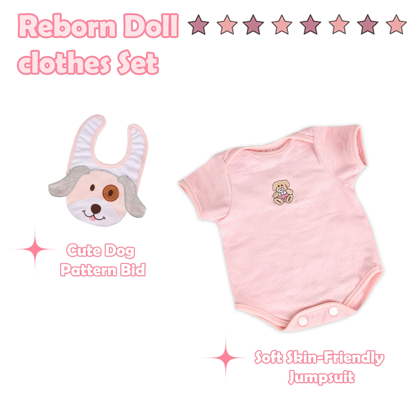 Reborn Baby Doll Clothes 20 Inch for 18-20 Inch Reborn Doll Girl Pink Reborn Baby Dolls Outfits Reborn Baby Clothing Baby Sets