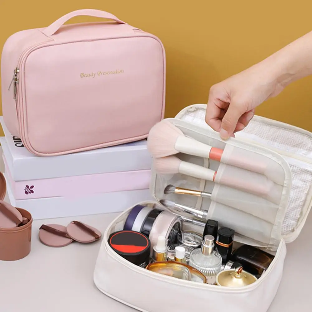3 In 1 Large Capacity Cosmetic Bag Multifunctional Travel Makeup Organizer Portable Partition Toiletry Storage Pouch