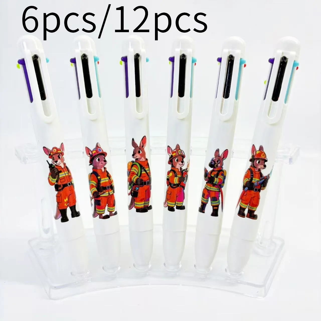 

6 шт./12 шт. креативные шариковые ручки на тему маленького кенгуру, серия пожарных, шариковые ручки, студенческие подарочные ручки для письма