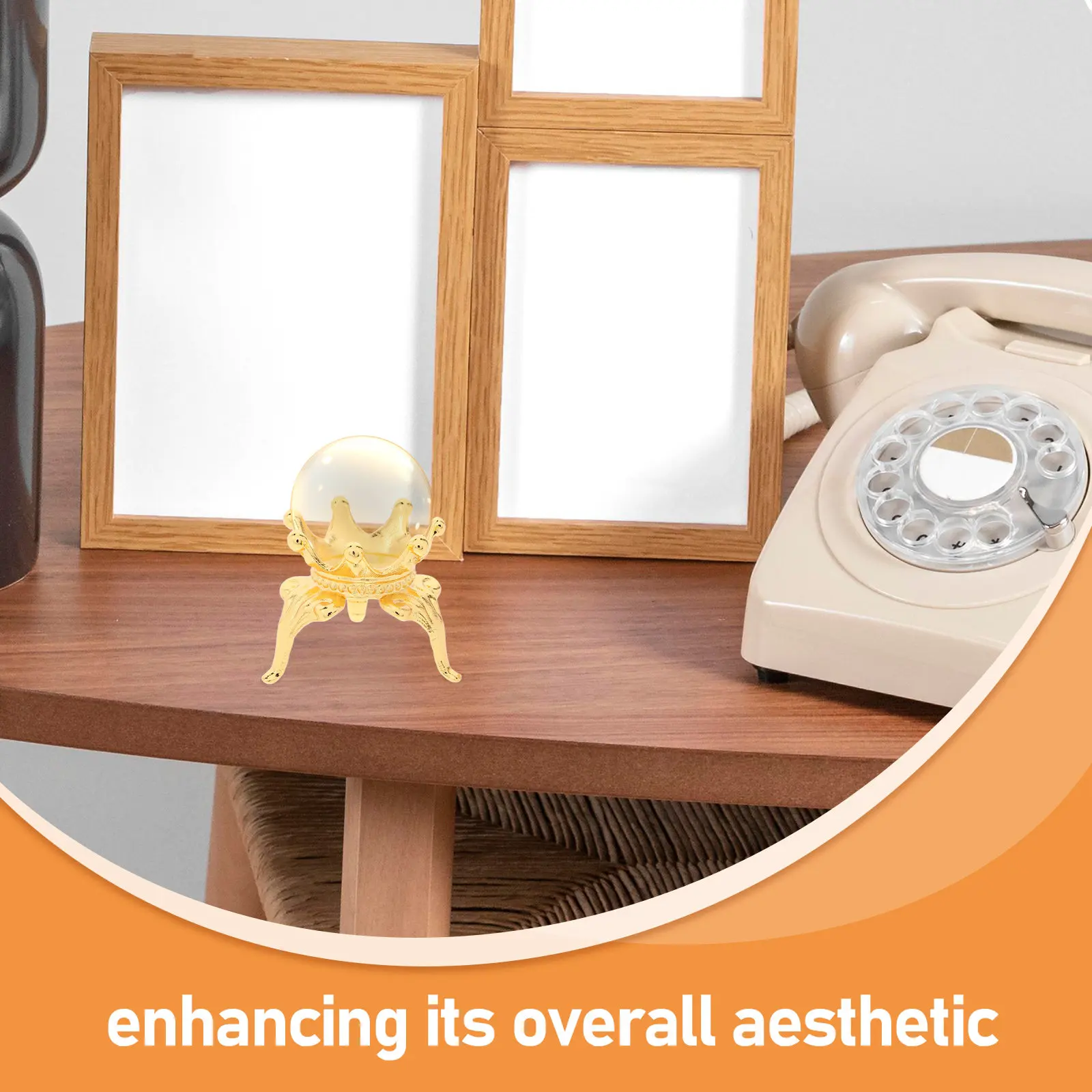 Alloy Crystal Base Mini Design Sturdy Display Stand for Crystal Sphere Quartz Ornament Decoration Small