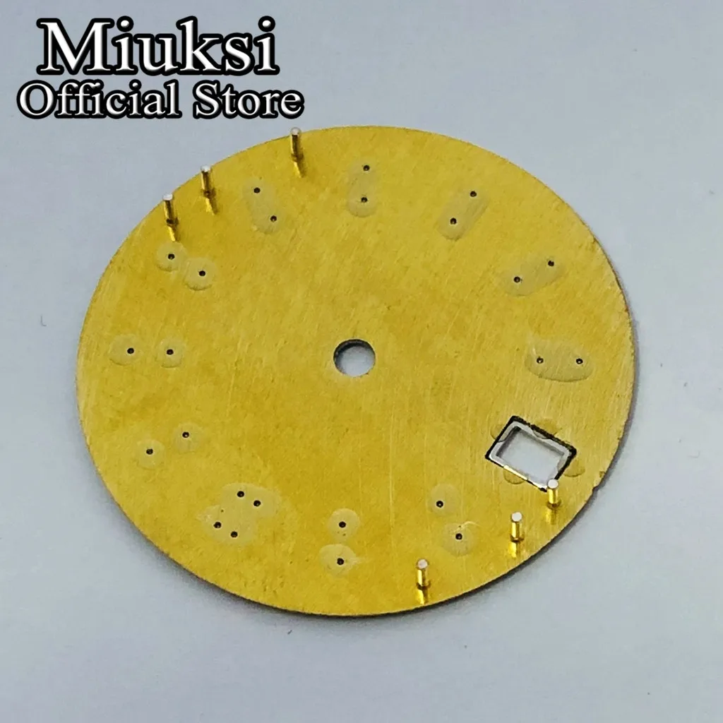 Miuksi 28,5mm Silber Blau Gold Steriles Uhrenzifferblatt Leuchtend Passend für NH34 NH35 Uhrwerk Passend für 3/3,8/4,2 Uhr Krone – Detail 6