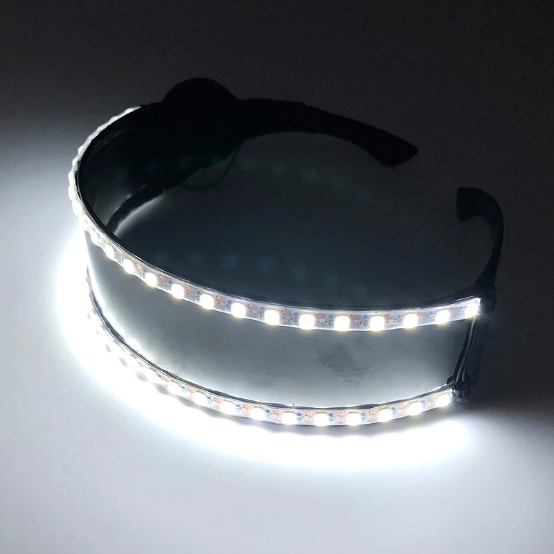 Occhiali a LED NightClub Masquerade Concert Club Accessori al neon Cool Vogue Lampeggiante LED Occhiali futuristici Occhiali da uomo in metallo cool