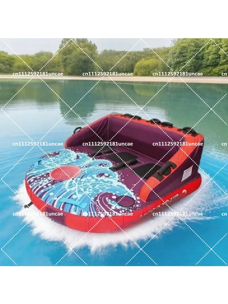Water Inflatable Towable Sofa for 3 Person, Thickened PVC Lake Ocean Ski Tube, Durable Beach Tow Raft