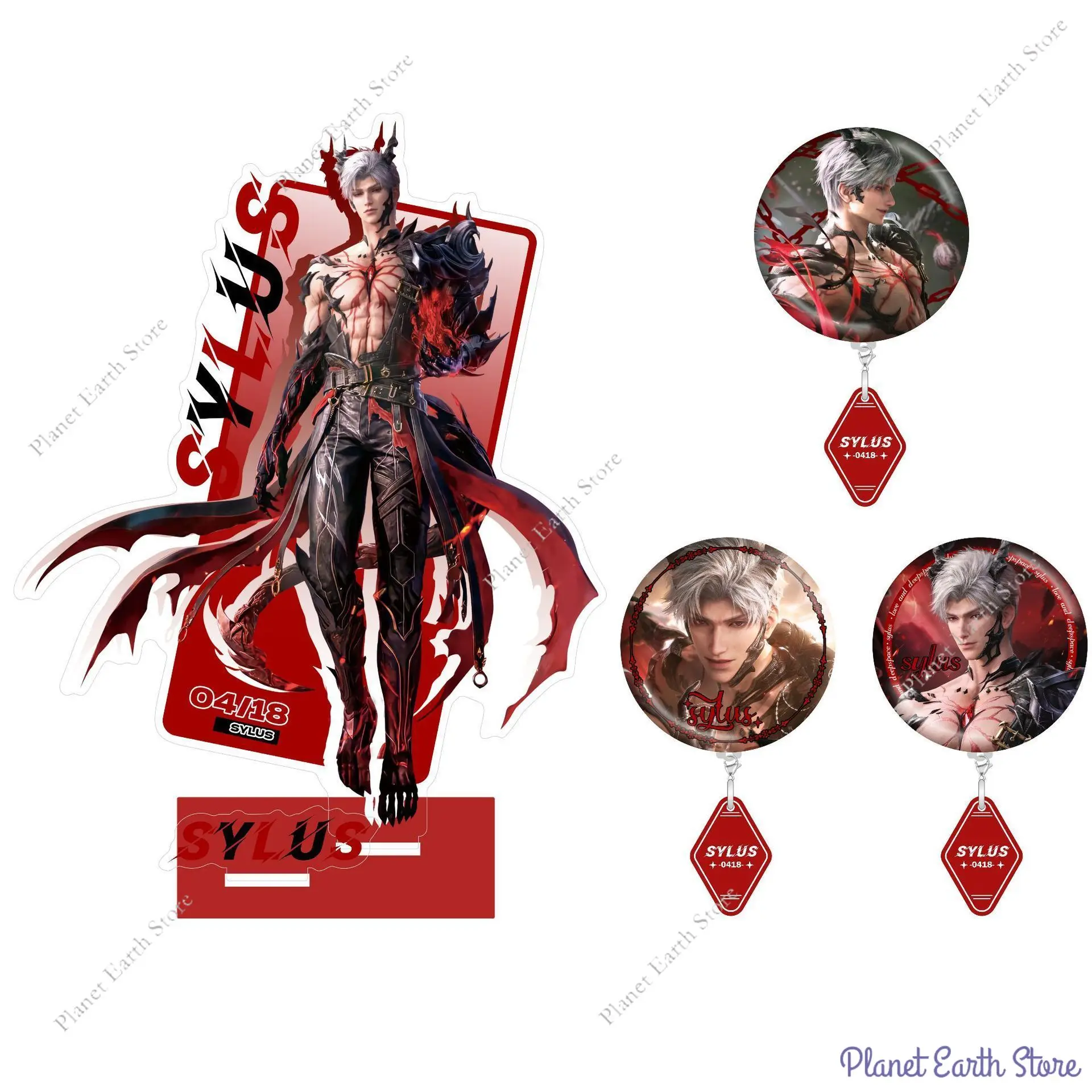 

2025 Game Love and Deepspace Acrylic Standing Plate Badges Sylus Event Peripheral Metal Badge Character Model Bracket Gifts New