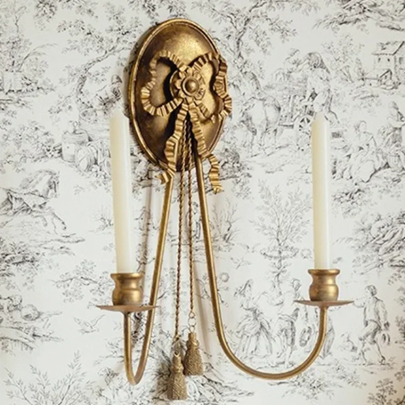 

Роскошный золотой подсвечник настенный реквизит для свадебной съемки европейско-американское украшение дома ретро украшение стены
