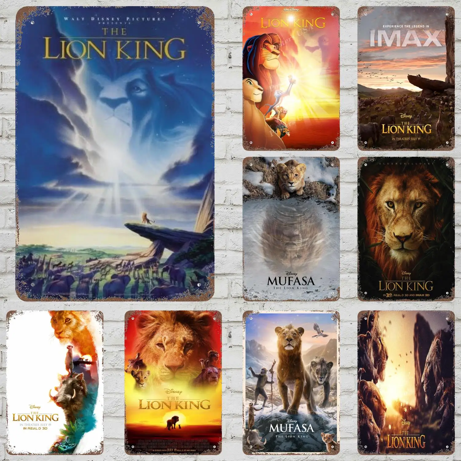 

MINISO The Lion King (2019) Classic Poster Rusty Metal Plaque Retro Decorative Plate Bar Cave Garage Metal Sign Wall Decoration