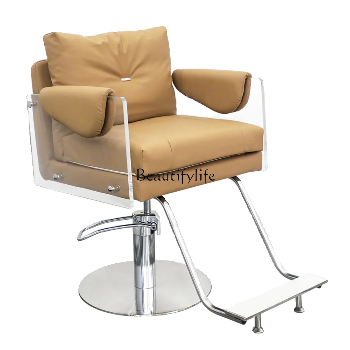 

New Acrylic High-End for Hair Salon Rotatable Lifting Hair Cutting Chair Can Be Customized