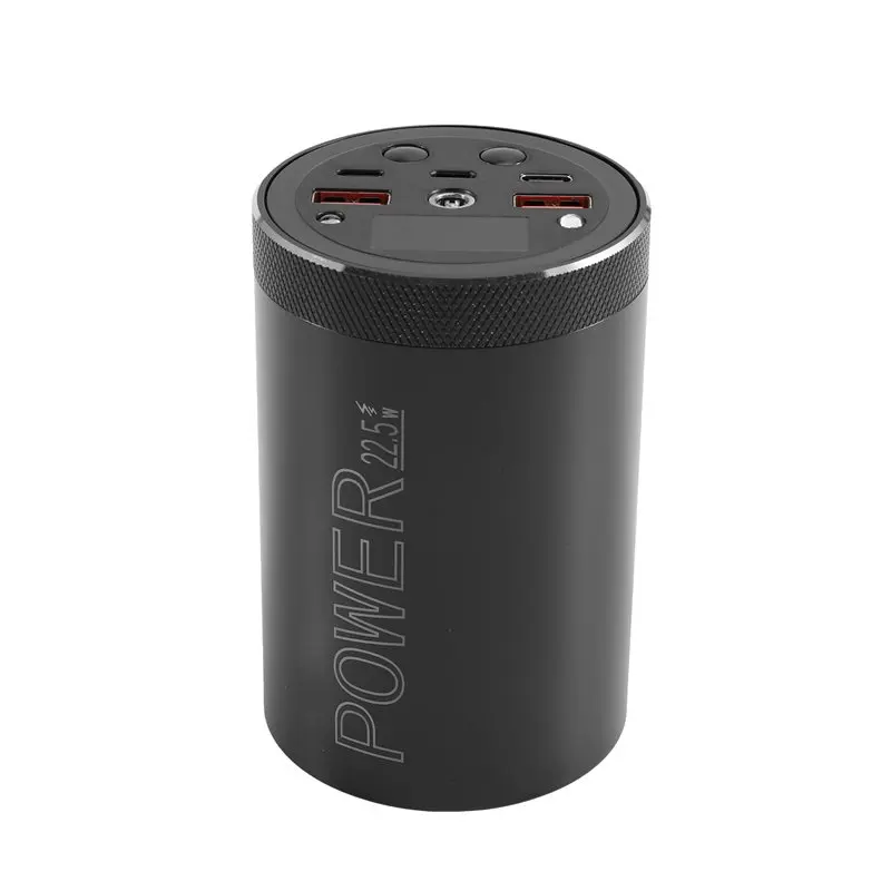 ELECT-DIY Powerbank Shell With Display And Aluminum Housing For 7Cell 21700 Battery Build, USB-A/USB-C DC5-12V Front Panel Setup