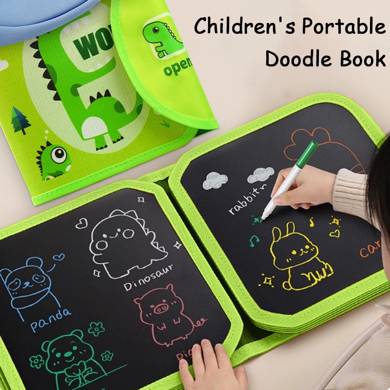 Portable Reusable Doodle Book For Kids - Water Drawing & Coloring Sketchpad, Washable Drawing Toy For Kids