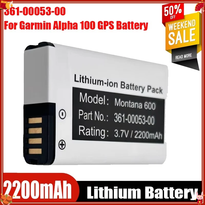 High-Quality 3.7V 2200mAh Lithium-ion Battery Pack Compatible for Garmin Alpha 100 GPS Battery 361‑00053‑00