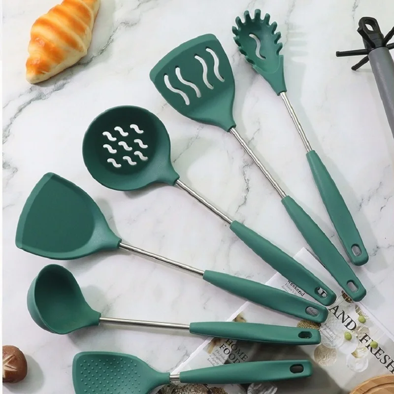 

Silicone kitchenware set, special for non-stick pan, high temperature resistance, heat insulation, 7 sets of spatula soup spoon