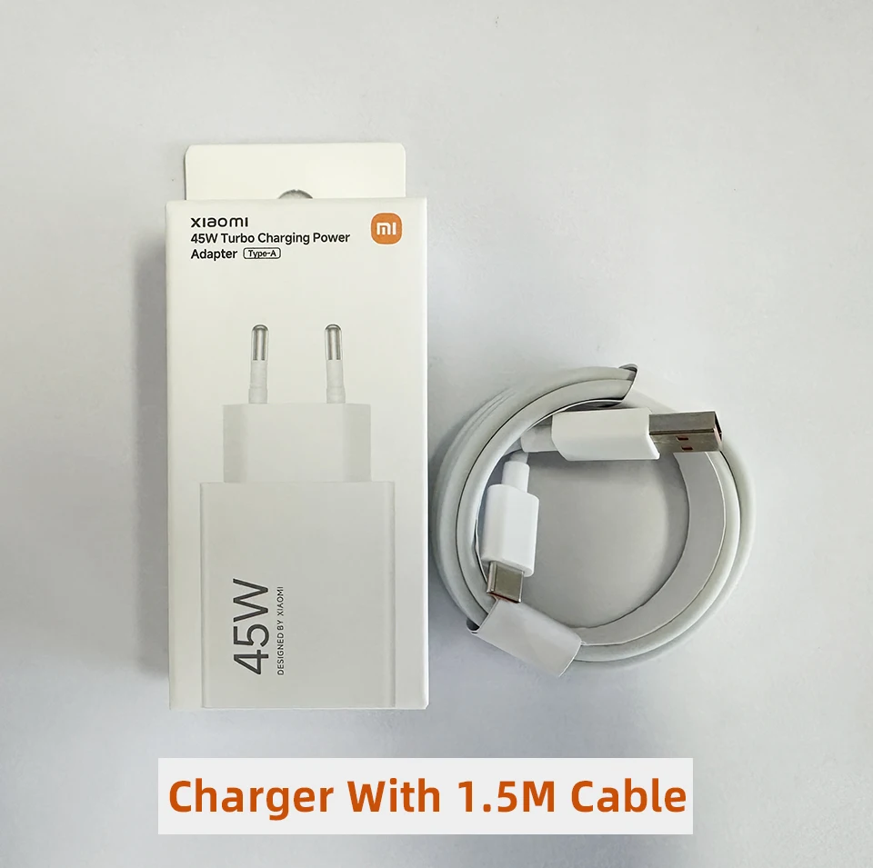 Cargador Original Xiaomi Redmi de 45W, Adaptador de Carga Rápida EU de 33W 18W 27W, Cable Tipo C, Mi Poco M7 X7 K40 Note