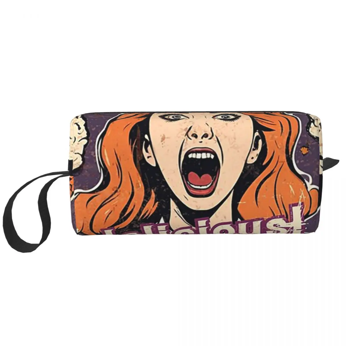 Rice Balls Is Delicious! Halloween Girl Version Makeup BagToiletry Cosmetic Bag for Women Beauty Travel Pencil Case