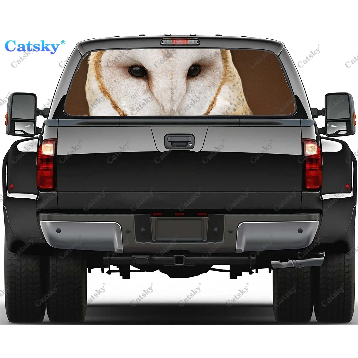 

Animal - Barn owl Rear Window Decals for Truck,Pickup Window Decal,Rear Window Tint Graphic Perforated Vinyl Truck Sticker