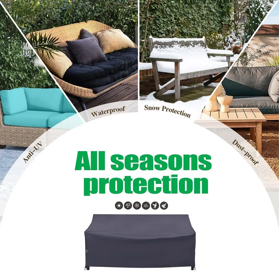 

Waterproof UV Resistant Heavy Duty 2 Seater Patio Loveseat Cover, Grey, 58 W x 35 D x 35 H