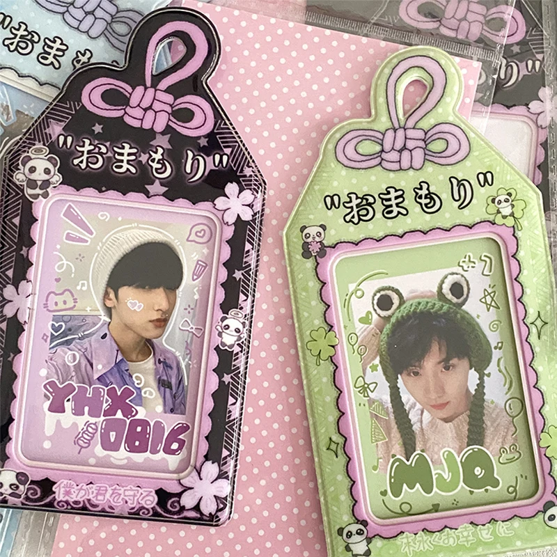 3 นิ้วการ์ตูน Idol Photo แขน Photocard ผู้ถือ PVC การ์ดป้องกันกระเป๋าจี้ INS กรอบรูป Kpop อุปกรณ์เสริม