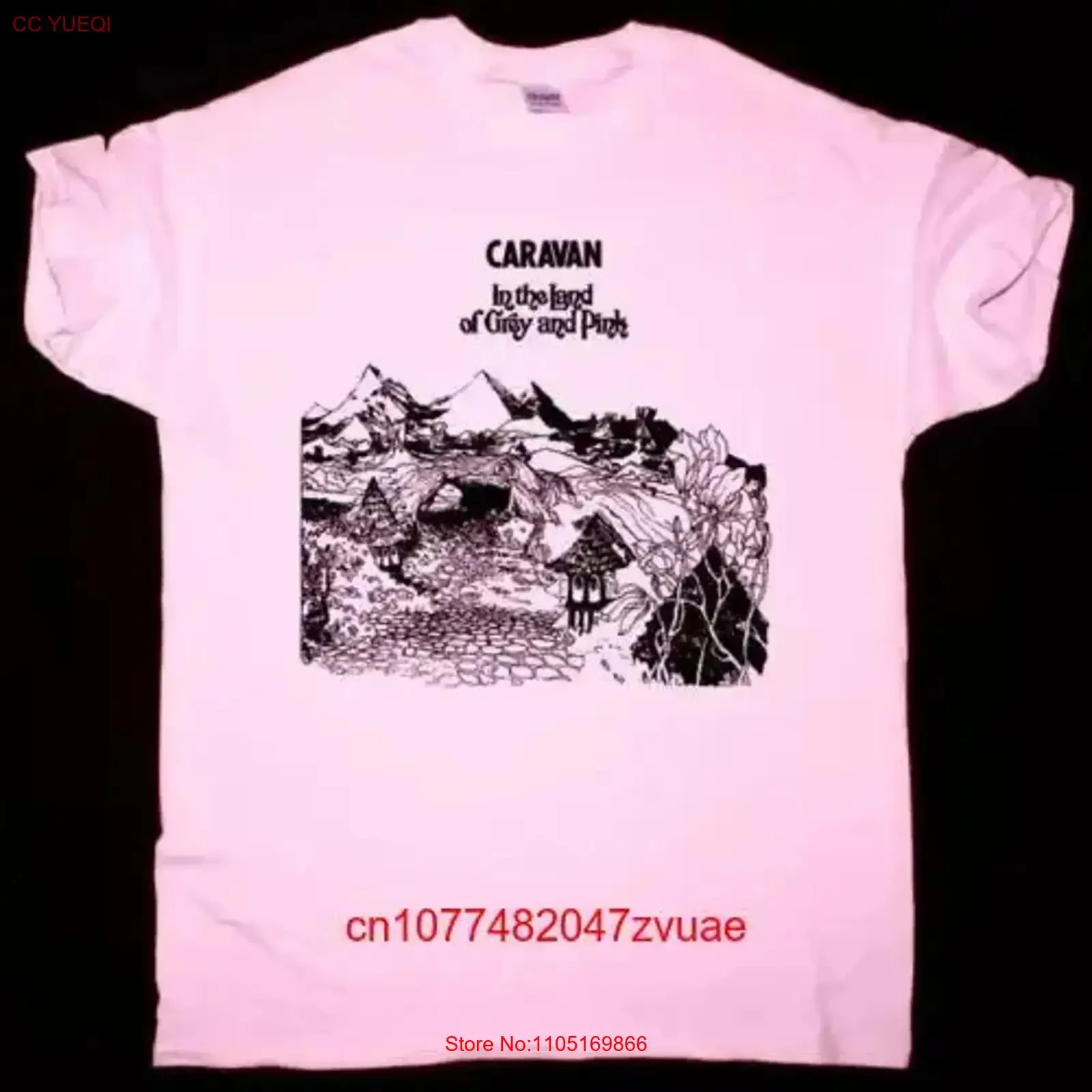 CARAVAN IN THE LAND OF GREY AND PINK NEW T SHIRT vintage Washed Versatile graphic streetwear Slightly Comfortable Stretched