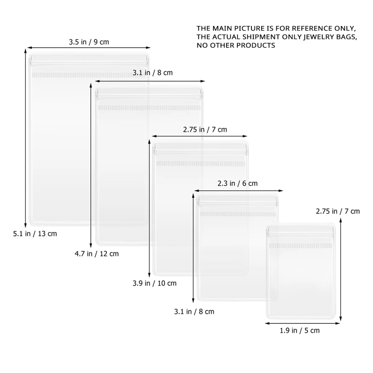 

150pcs Clear PVC Jewelry Bags Plastic Jewelry Pouches Rings Earrings Storage Bags Anti Tarnish Lock Bags