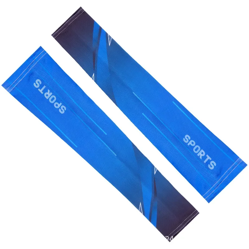 Non-slip Cycling Ice Silk Sleeve Men\'s Summer Driving Sun Protection Two-Tone Arm Cover Sport Outdoor Fishing Sleeve Elastic