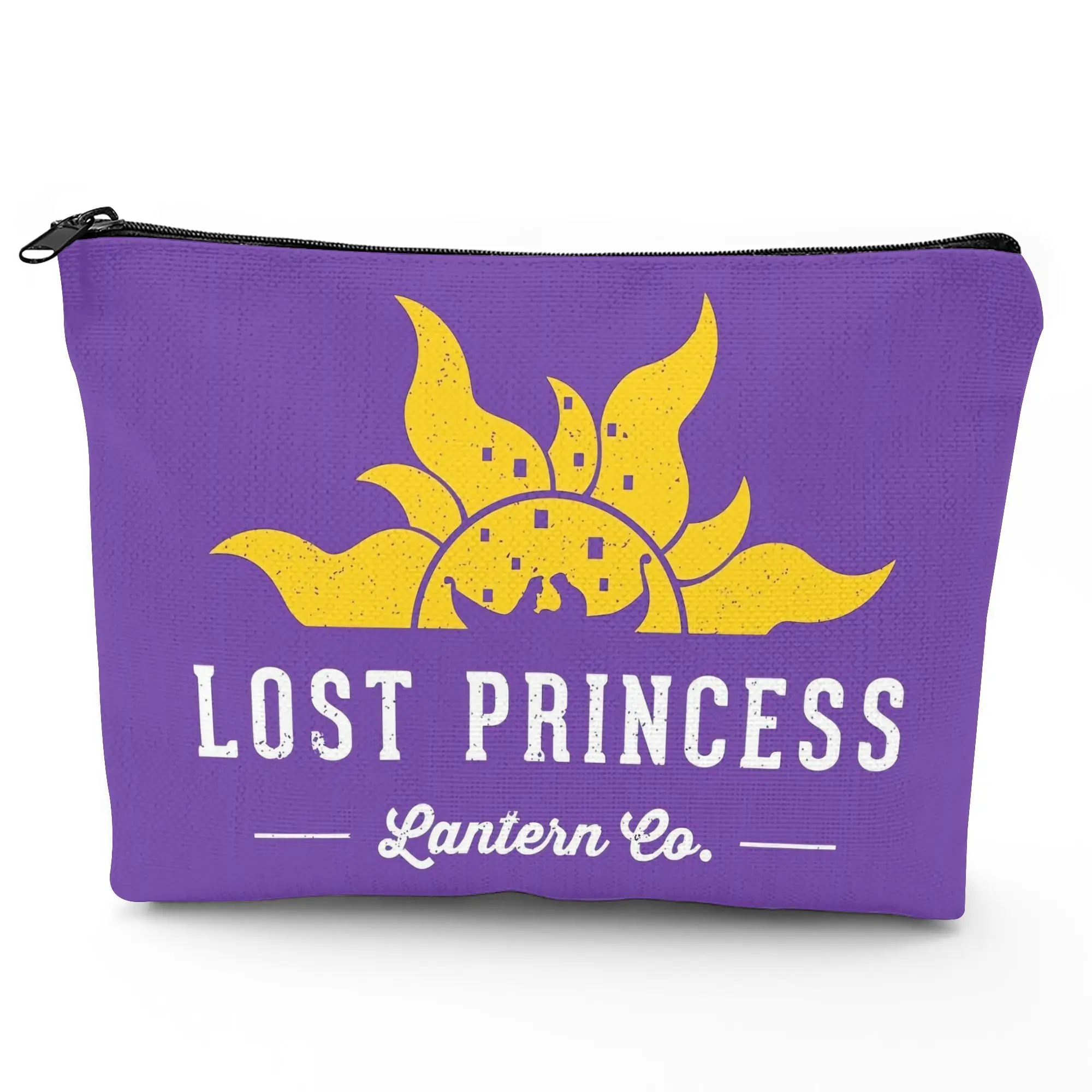 1 Piece Makeup Bag with Lost Princess Logo and Lantern Design Print - Multifunctional Zipper Pouch for Women, Perfect Travel Zipper Storage Bag, Fun Birthday Gift