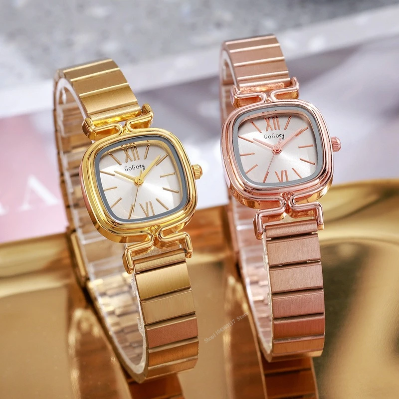 ساعة نسائية بسيطة بحزام من الفولاذ المقاوم للصدأ ساعات كوارتز للسيدات شحن مباشر مربع ساعة يد Relojes Para Mujer